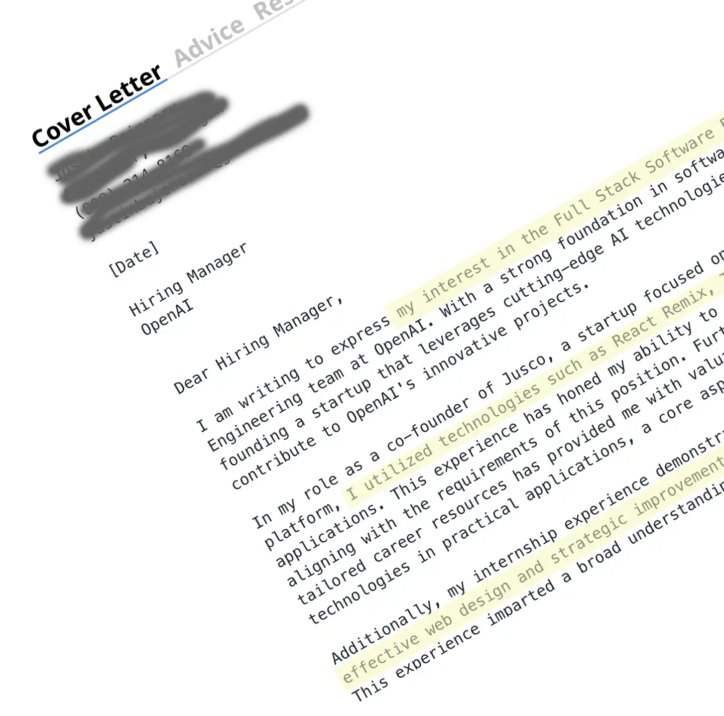 OpenAI Cover Letter